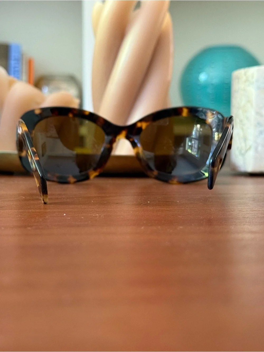 Prada Women’s Tortoiseshell Frame Sunglasses with Olive Lenses
